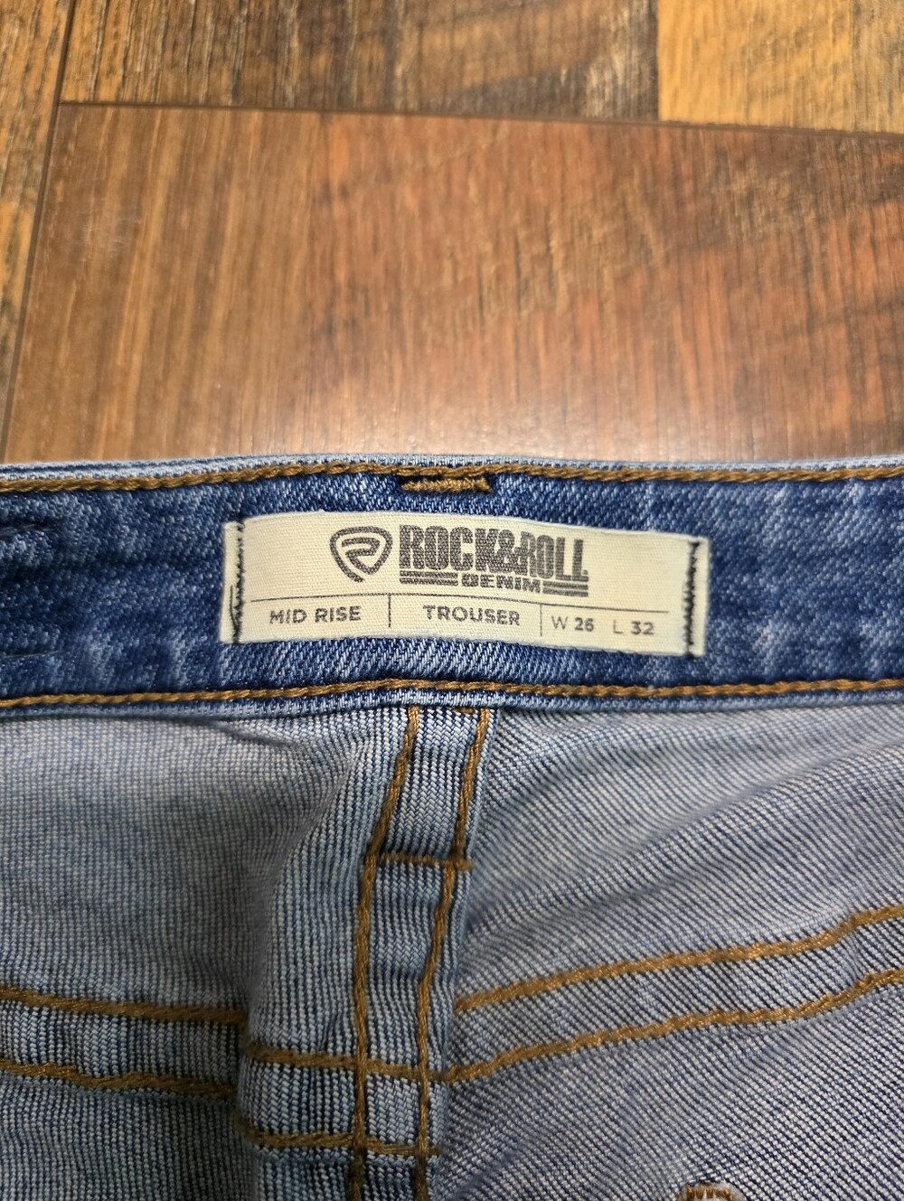 Rock & Roll Denim Mid Rise Trouser JeansSize 26/32 - Picture 2 of 5